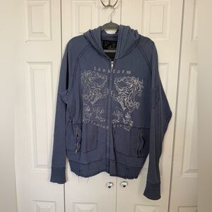 Tankfarm Men's Blue Lightweight Zip Up Hoodie